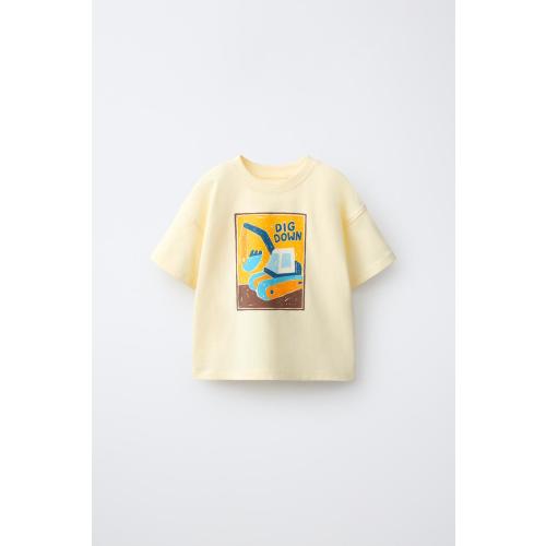 PRINTED T-SHIRT - Pastel yellow | ZARA United States