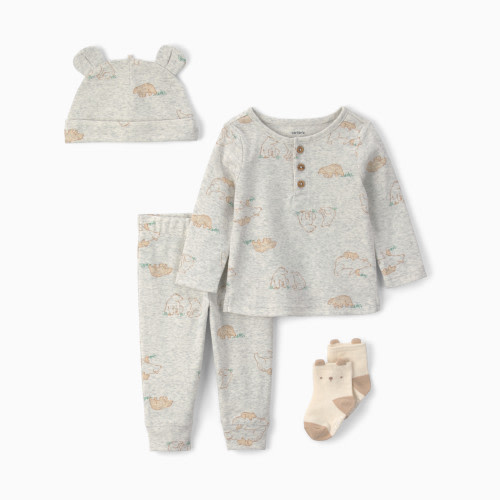 Carter's 4-Piece Outfit Gift Set - Gray Bear, Nb
