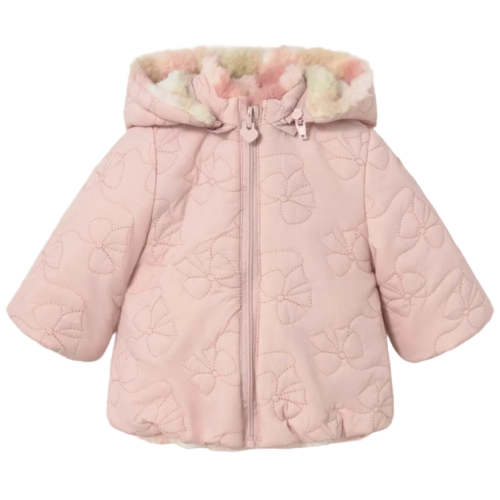 Mayoral Reversible Bow Sherpa Jacket in Nude | MEEMS – Meems
