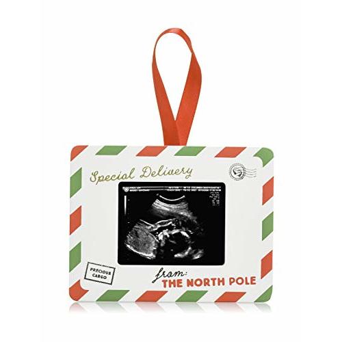Pearhead Special Delivery Sonogram Christmas Ornament, Pregnancy Announcement Keepsake for Expecting Mothers, Gender-Neutral Baby Holiday Décor