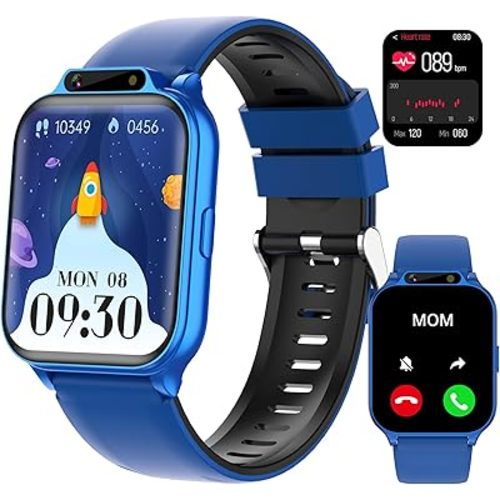 Kids Smart Watch with Fitness Tracker, Waterproof, Heart Rate/Sleep Monitor, Sport Mode, Camera, Video, Recorder, Music, DIY Wallpaper, Game, SOS Button, NO APP/Phone, Gifts for Boy Girl 4-13 Year Old