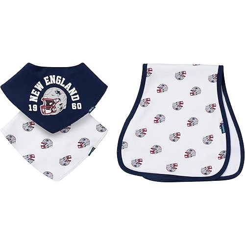 Gerber unisex-baby Nfl Team Bandana Bibs and Burp Cloth Set
