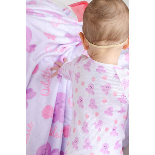 Bamboo Waffle Convertible Zip Romper in Sea Snuggles | Caden Lane