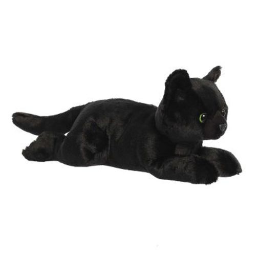 Aurora Medium Twilight Cat Flopsie Adorable Stuffed Animal Black 12"