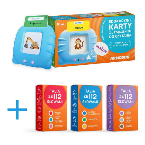 Armodini – Interaktywny Czytnik Kart 336 Słów (Polish-English Flash Card Reader)