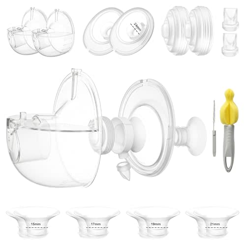 Breast Pump Replacement Parts Compatible with Momcozy M5, 2 Pack 24mm Flange Kit with Duckbill Valve, Diaphragm & Milk Collector Cup, Leak-Proof & BPA Free