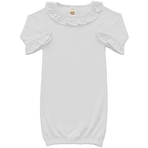 Monag Infant Long Sleeve Ruffle Baby Gown, Super Soft Newborn Infant Long Sleeve Baby Girl and Boy Gown