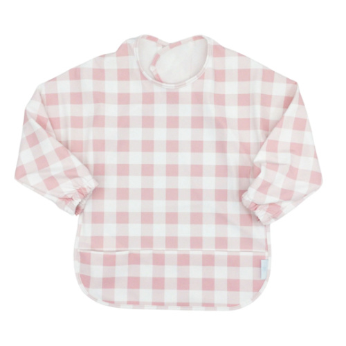Long Sleeve Catch All Bib - Pink Gingham