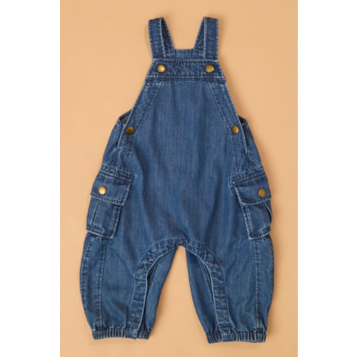 Scout Denim Cargo Overalls in Medium Wash | AS Kids