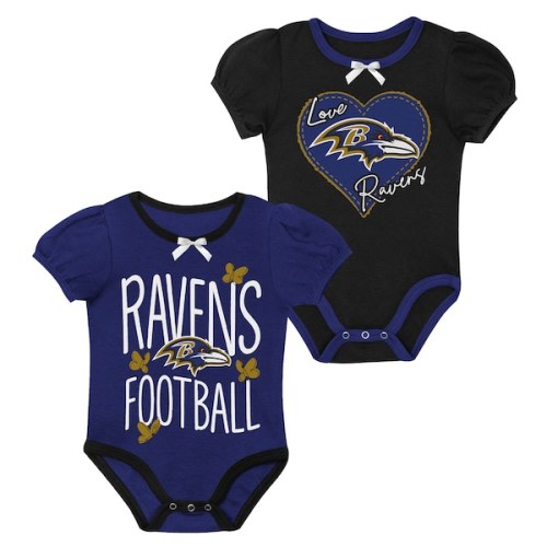 Newborn & Infant Outerstuff Purple/Black Baltimore Ravens Star Power Two-Piece Bodysuit Set