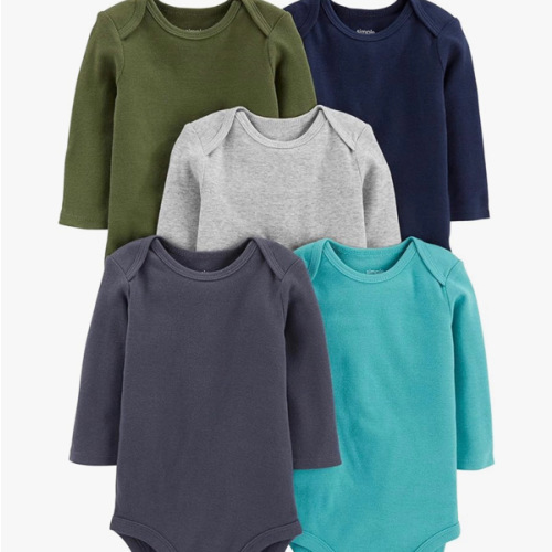Simple Joys by Carter's Baby Boys Long-Sleeve Bodysuit Pack of 5Bodysuit