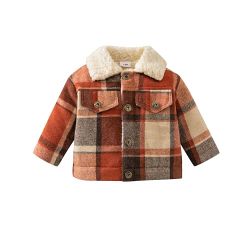 Noubeau Baby Boys Girls Corduroy Jacket Kids Toddler Lined Top Lapel Button Down Thicked Warm Coat Winter Outerwear