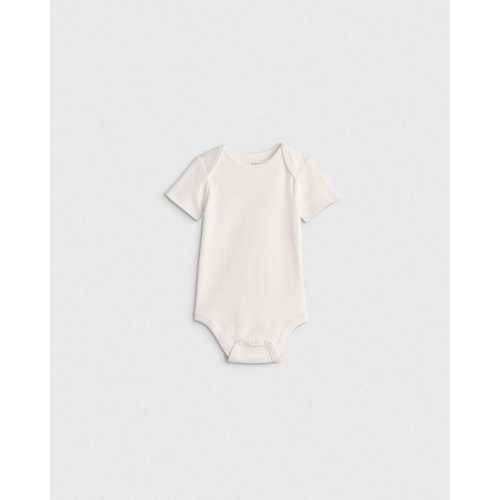100% Organic Cotton Short Sleeve Bodysuit - Baby in White