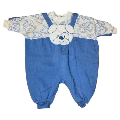 Vintage Little Miracles Blue 80s 90s Dog Baby Romper...