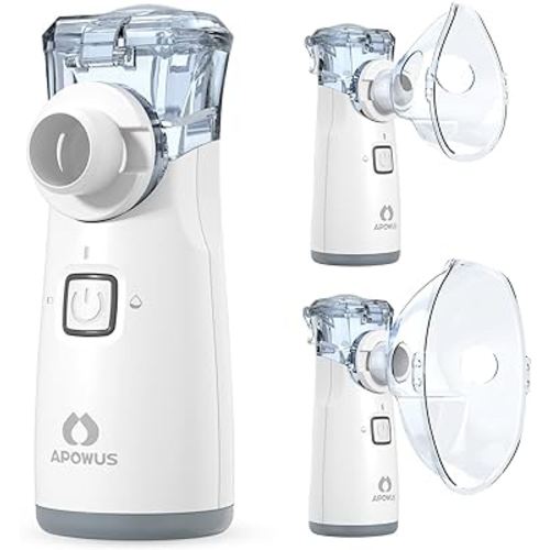 Portable Nebulizer - Nebulizer for Adults and Kids, Nebulizer Machine for Adults and Kids with 3 Modes, Nebulizer Mouthpiece ＆ Mask Accessories for Home and Travel Use APOWUS.