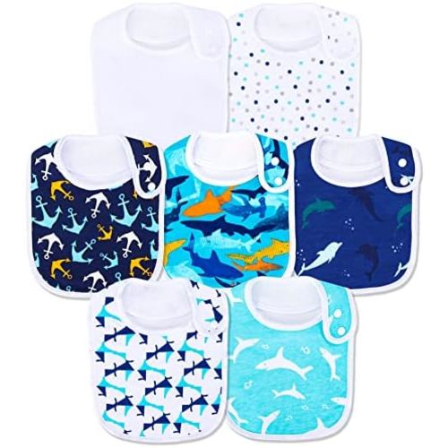 Baby Bibs Soft and Absorbent Organic Cotton Bandana Drool Bibs Set for Boys Girls Newborn 0-36 Months
