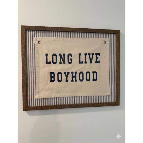 Framed Long Live Boyhood - Navy 16x20