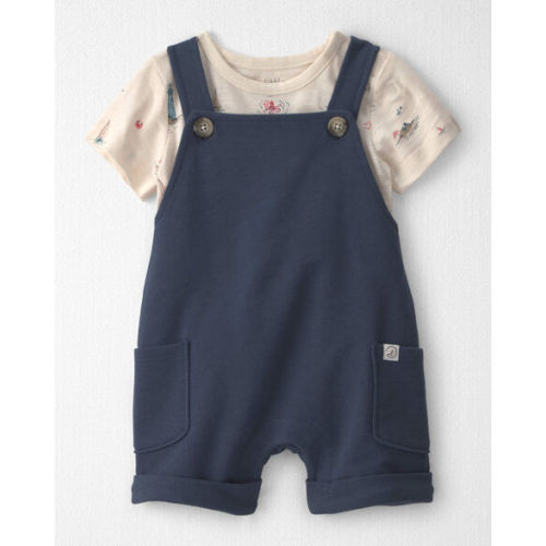Baby 2-Piece Organic Cotton Shortall Set in Coastal Vacation - Little Planet | Carter's