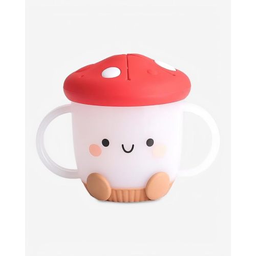 Itzy Ritzy Toddler Snack Cup, Spill-Proof w/Soft Silicone Lid, Mushroom