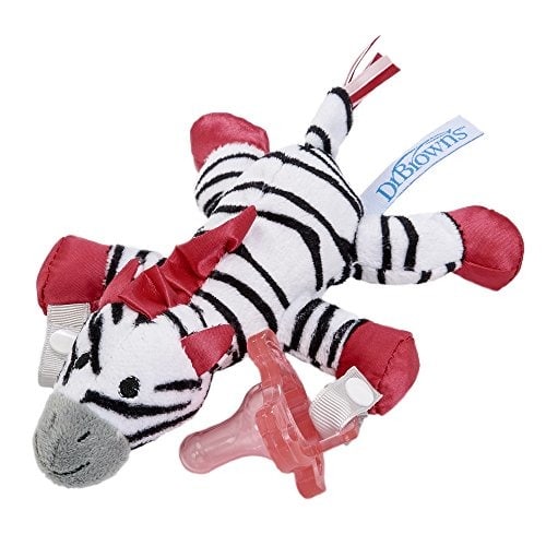 Dr. Brown's Lovey One-Piece Silicone Pacifiers - Zebra