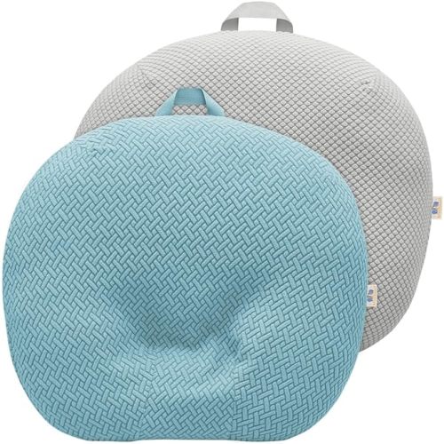 Strechy Newborn Lounger Cover, Removable and Ultra Soft Sung Fitted Baby Lounger Slipcover by BlueSnail (2 Pack, Lake Blue+Light Gray)