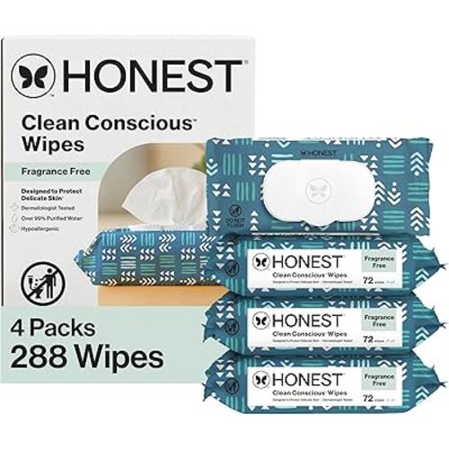 The Honest Company Hypoallergenic Multi-Use Baby Wipes for Sensitive Baby Skin, Balance Blues, 288 Count