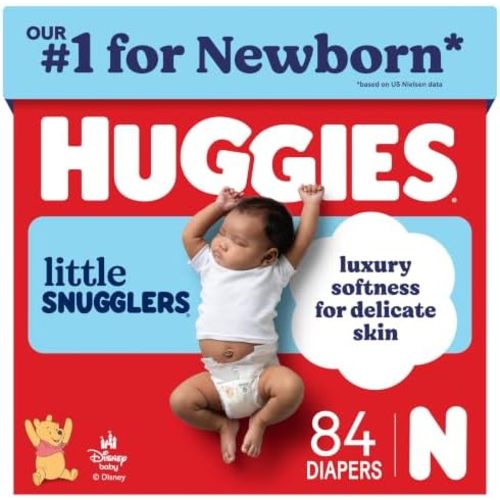Huggies Little Snugglers Newborn Diapers, 84 Count