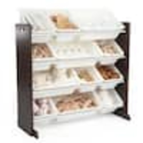 Humble Crew Espresso Collection Espresso and White Kids Toy Storage Organizer with 12 Plastic Bins WO562