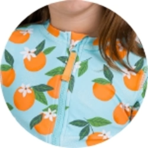 Novelty Long Sleeve One Piece Rash Guard Swim Suit with Ruffles