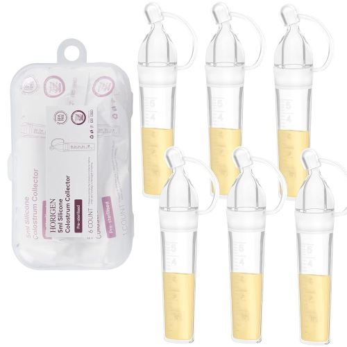 Colostrum Collector Reusable Breast Milk Collector, Heat & Freezer Resistant,BPA-Free,Portable Colostrum Container with Storage Case,Multi-Use Collector 5ml/6pcs