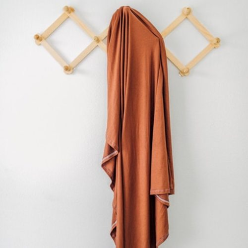 Jersey Stretch Swaddle, Solid Rust
