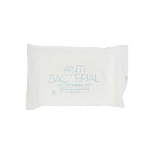 15 Pack Refreshing & Smoothing Wipes - Anti Bacterial