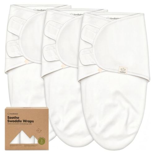 3-Pack Organic Baby Swaddle Sleep Sacks - Swaddles for Newborns, Infant 0-3 Months, Baby Girls, Boys, Soft & Snug Newborn Sleep Sack, Nursery Swaddling Blankets (Soft White)