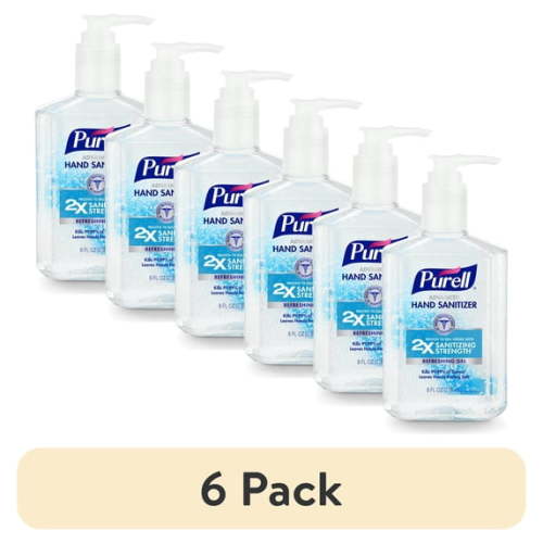 (6 pack) Purell Advanced Hand Sanitizer Refreshing Gel, 8 oz Pump Bottle