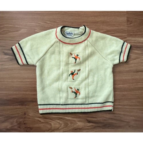 Vintage Baby Football Short Sleeve Sweater Little Angel Original