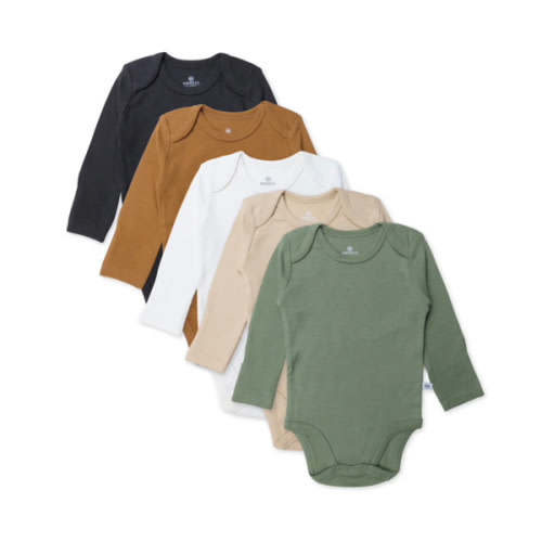 5-Pack Organic Cotton Long Sleeve Bodysuits | Honest Baby Clothing