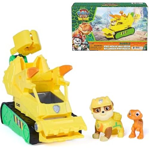 PAW Patrol The Dino Movie Rubble Dino Rescue Bulldozer Toy Truck