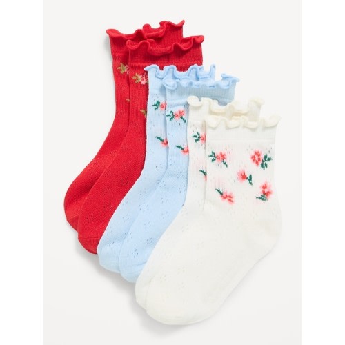 Ruffle-Cuff Crew Socks 3-Pack for Toddler & Baby