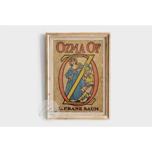 Ozma of Oz Vintage Book Cover Print | L. Frank Baum Classic Literature Poster | Wizard of Oz Nursery Wall Art | Antique Book Lover Gift