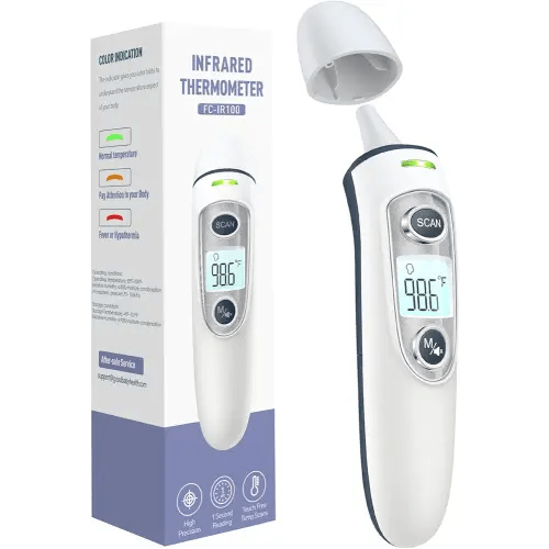 Ear Thermometer for Adults and Kids, Digital Accurate Ear and Forehead Thermometer with Fever Alarm, 1 Second Fast Result, Easy to use, 2 in 1 Mode