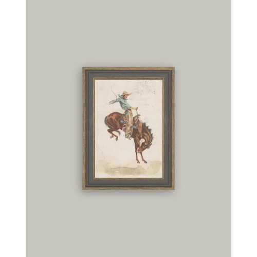 Vintage Western Cowboy Art “In the Saddle” Bronc Rider Illustration Rustic Wall Decor Cowboy Nursery Artwork Masculine Home Americana Rodeo