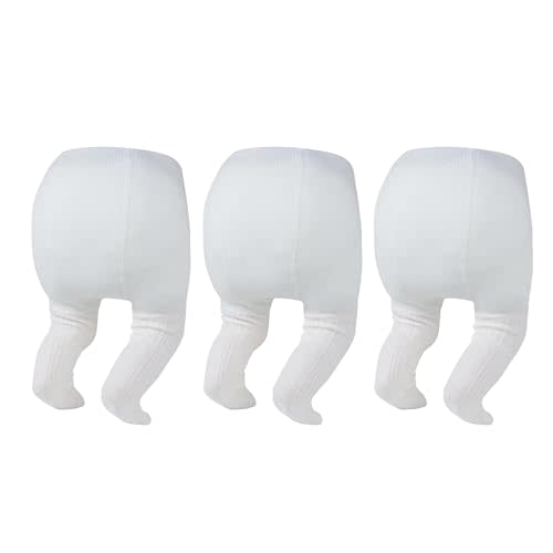 Zando 3Pack Newborn Baby Girls Tights Infant Cable Knit Winter Cotton Warm Footed Tights Leggings Stockings Pantyhose 0-4T