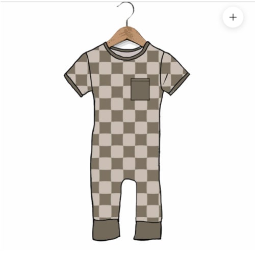 Cocoa Check Short Long Romper