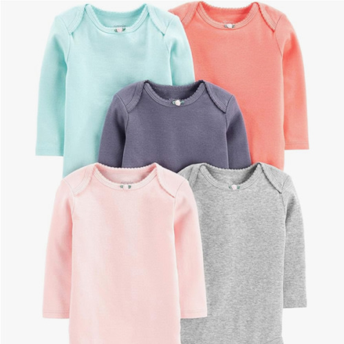 Simple Joys by Carter's Baby Girls' Long-Sleeve Bodysuit, Pack of 5