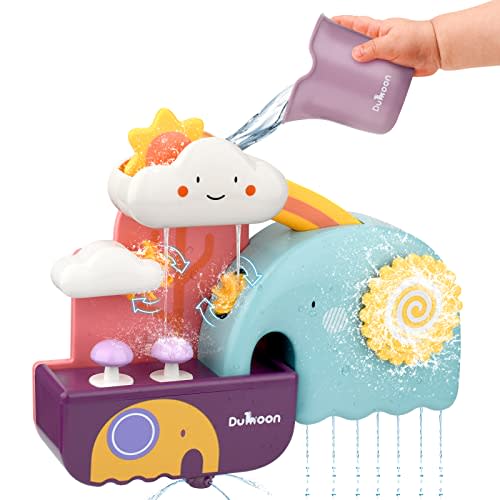 TI-TOO Baby Bath Toys, Fun Simple Physics Educational Bathtub Water Toy, Bath Time Fun Splash Toys for 1, 2, 3+ Year Old Boys Girls Toddlers, Safe Colorful Skin Friendly Waterwheel Bathing Toy