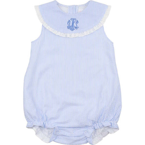 Blue Seersucker Eyelet Bubble