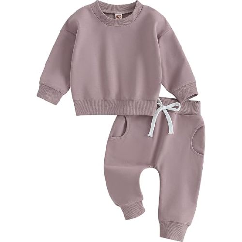 Tiaham Baby Boy Clothes Girl Outfits Fashion Sweatshirt Sweat Pant Kids Toddler Tops Pant Sets
