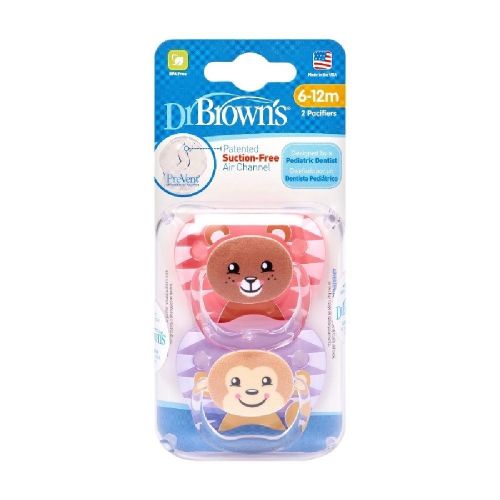 Dr Browns Prevent Printed Soother Stage 2 Girl 2 Pack