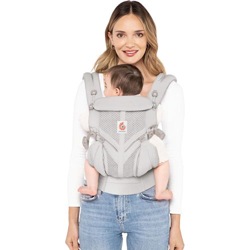 Ergobaby Omni 360 Cool Air Mesh Baby Carrier - All-in-One Newborn to Toddler Carrier (7-20kg), Breathable, Ergonomic Design with Lumbar Support - Baby Travel Essentials - Pearl Grey