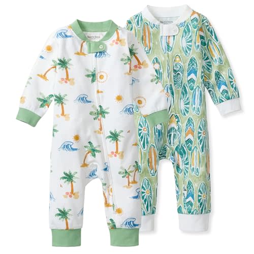 Burt's Bees Baby Unisex Sleep and Play Pajama, Footless One-Piece Zipper PJ | Soft organic cotton footed sleep & play features a loose, relaxed fit and 2-way zipper for easy nighttime changes